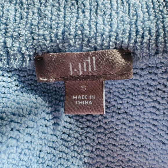 J. Jill Womens Powder Blue Chenille Full Zip Cozy Soft Sweater Jacket Size Small - Picture 8 of 10